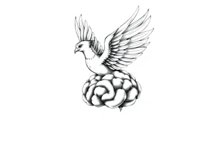 phoenix flying out of a brain tattoo idea