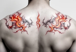 Matching red and orange flame tattoos tattoo idea