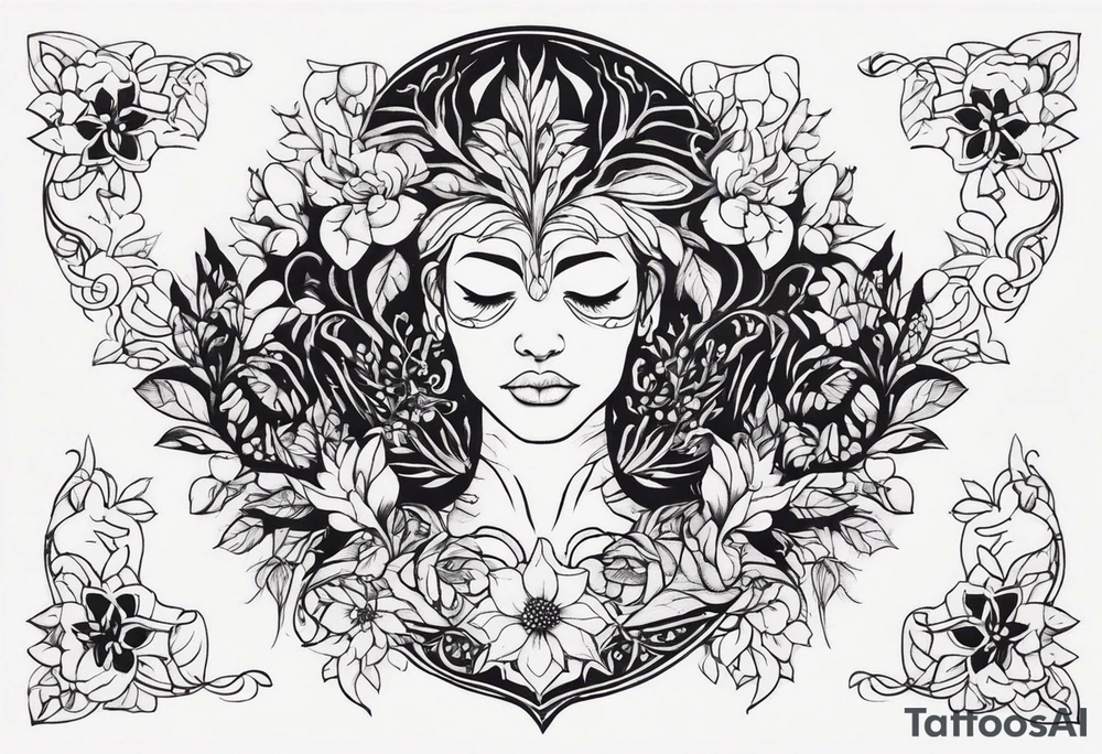 Human Body that grows plants out of it tattoo idea