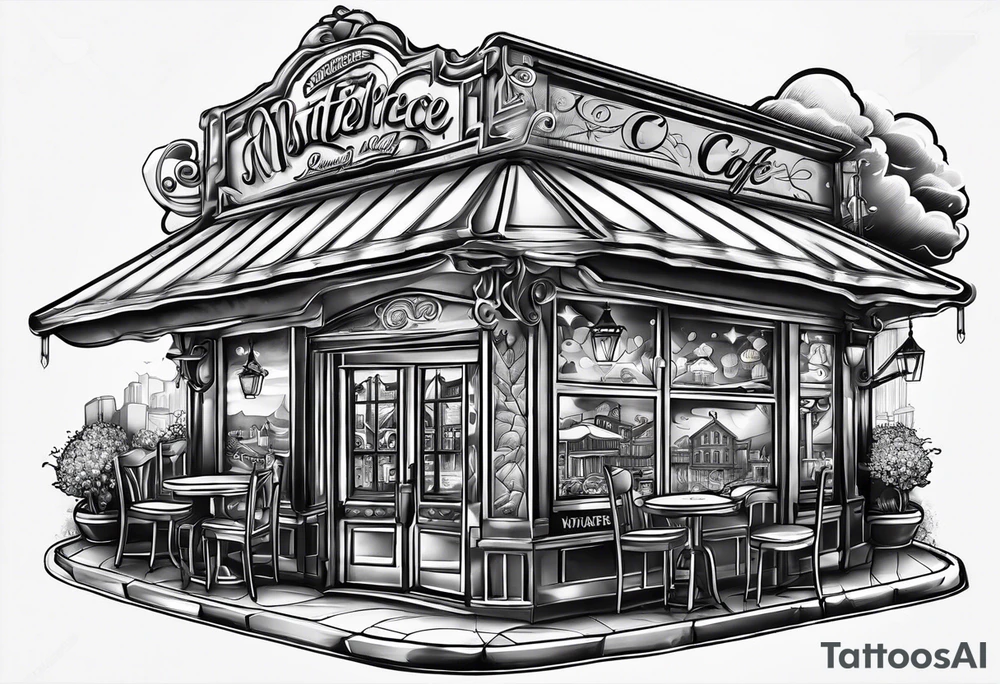 Town cafe logo tattoo idea