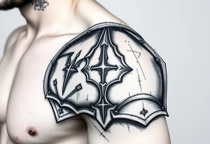 Mid-evil
 Shoulder plate armor tattoo idea