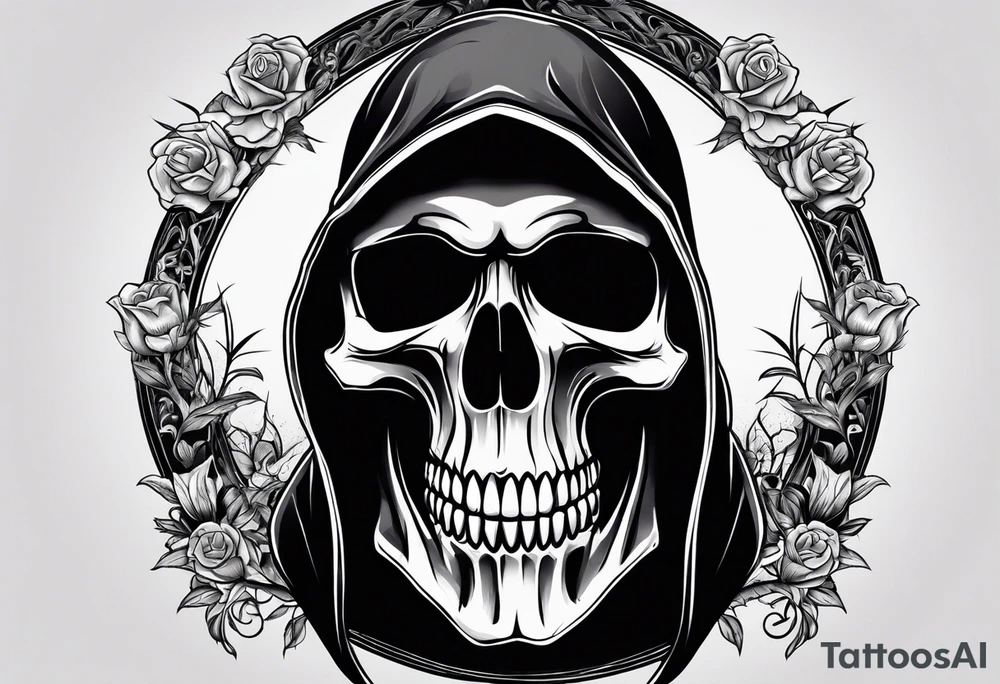grim reaper skull cemetery tattoo idea