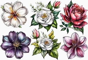 Birth flower February, march, September and December spine tattoo tattoo idea