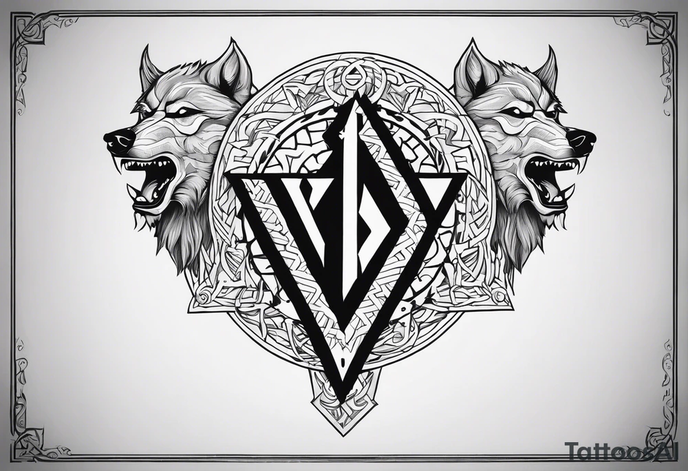 Sword shield dragon Valhalla valknut bear wolf tattoo idea