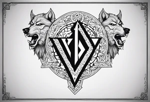 Sword shield dragon Valhalla valknut bear wolf tattoo idea