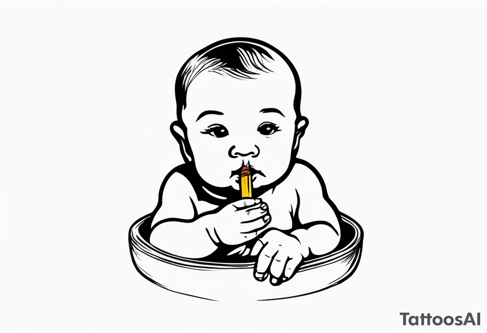 baby who smoke cigarettes tattoo idea