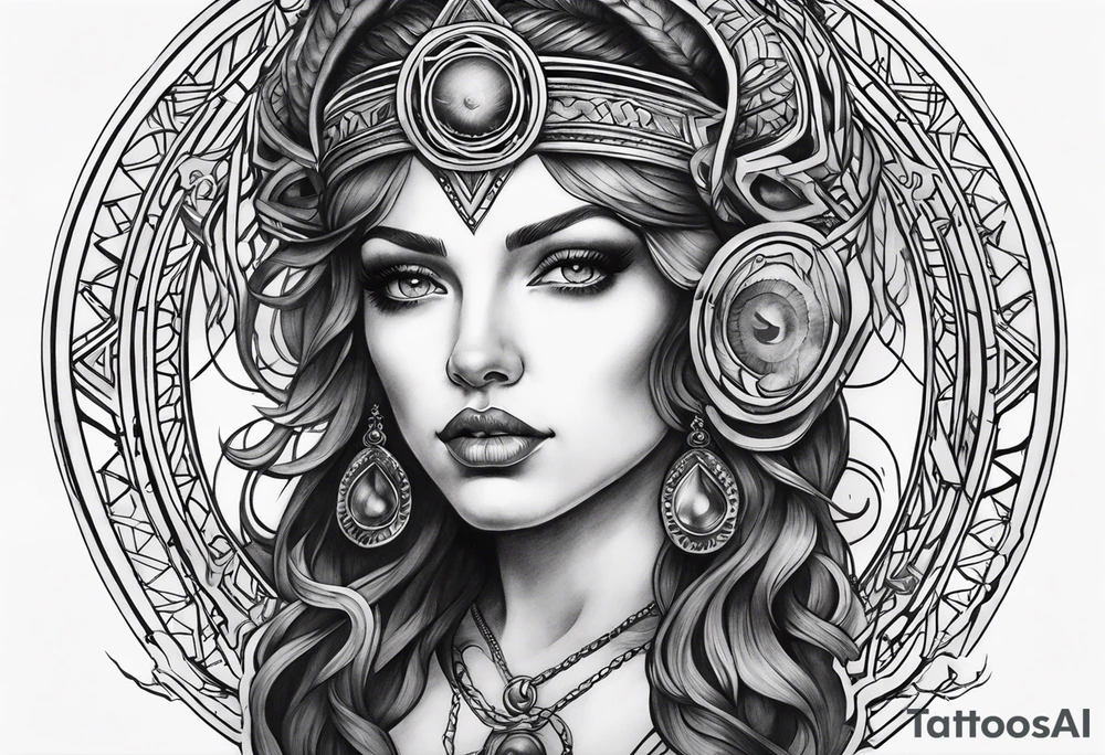 Hecate portrait tattoo idea