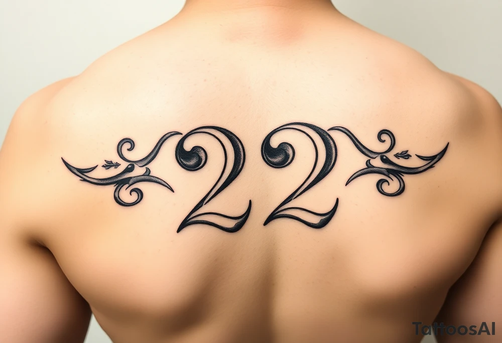 number 222 tattoo idea