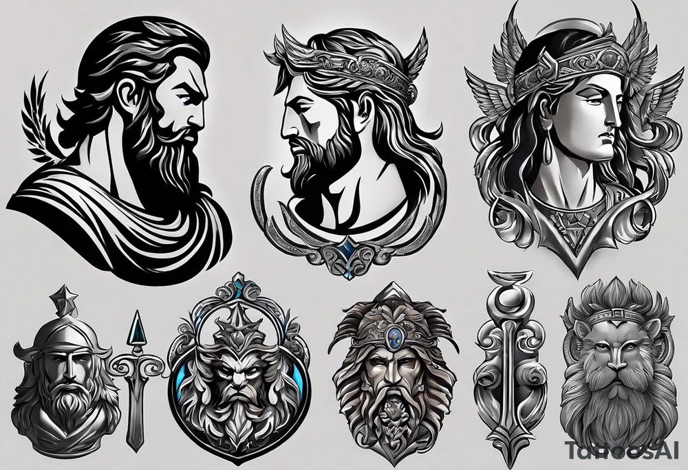 Im a businessman and I had a very long and hard time, chasing my dreams, not giving up, hard work, dedication, focus, heart broken, recovered, pushing hard, got broke and gained again. I like greek gods and I want a full sleeve tattoo exactly telling me the story of my life tattoo idea