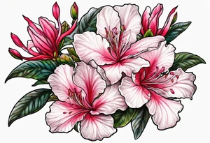 azalea with branch tattoo idea