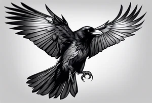 raven in flight tattoo idea