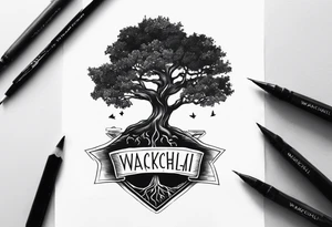 A posion tree and the last name “wakchhali” under it on my arm tattoo idea