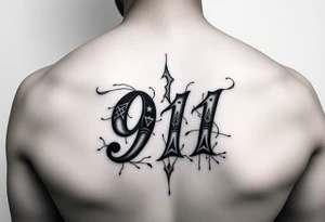 Artsy creative way to write 911 tattoo idea