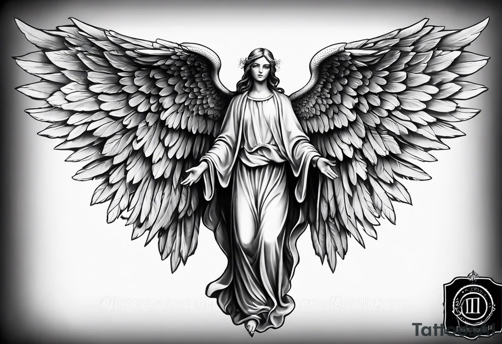 Catholic tattoo angel sleeve tattoo idea