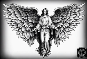 Catholic tattoo angel sleeve tattoo idea