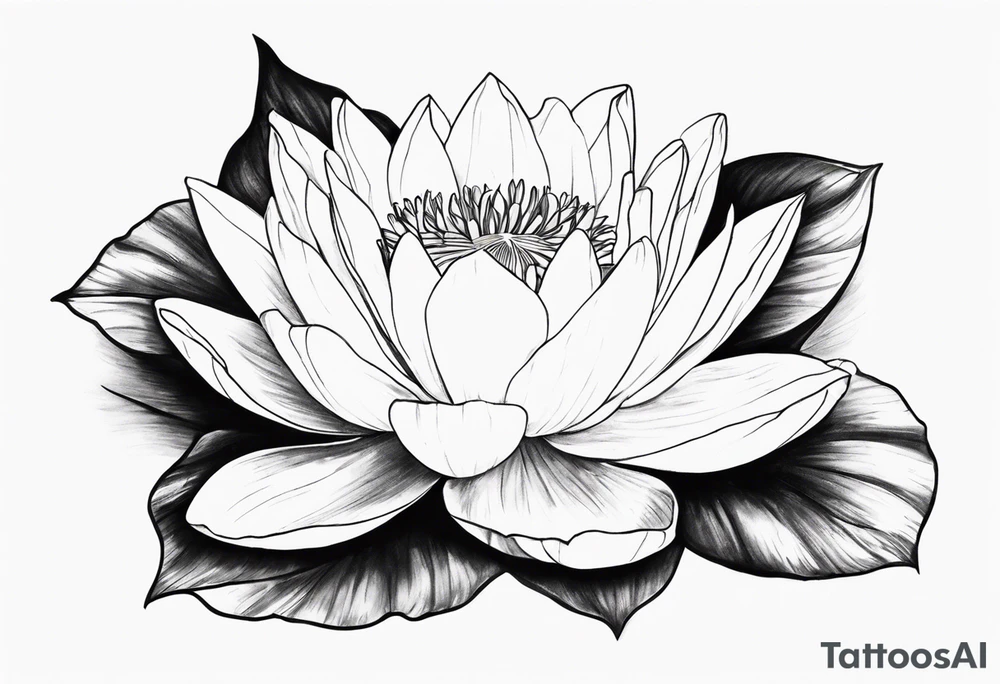 a tattoo with a waterlily and a gladiolus with two surnames tattoo idea