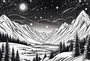 Winter night sky tattoo idea