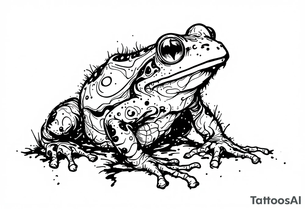 a psychedelic frog tattoo idea