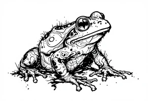 a psychedelic frog tattoo idea