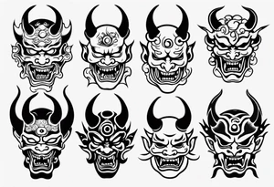 Japanese Demon mask tattoo idea