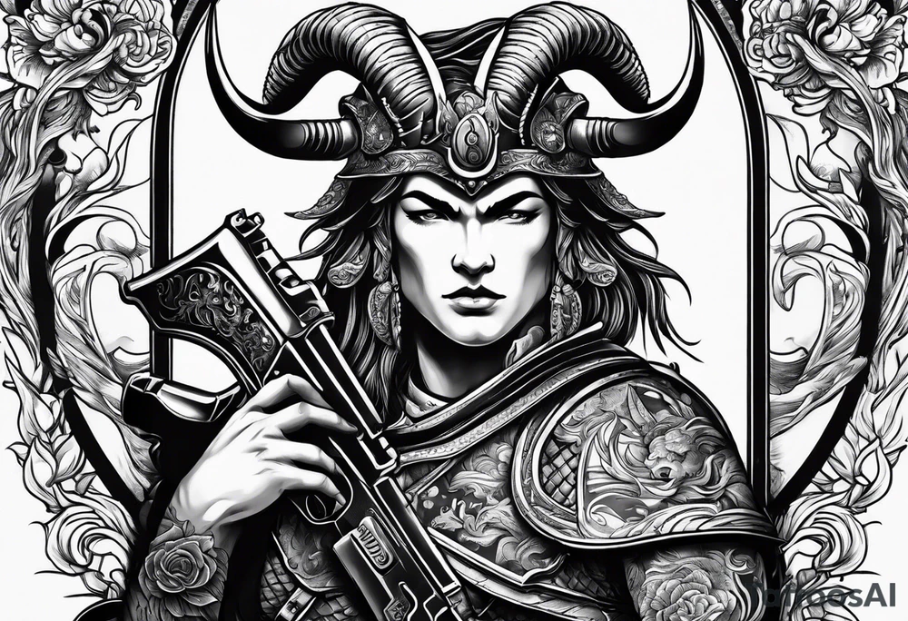 capricorn with shotgun tattoo idea