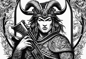 capricorn with shotgun tattoo idea