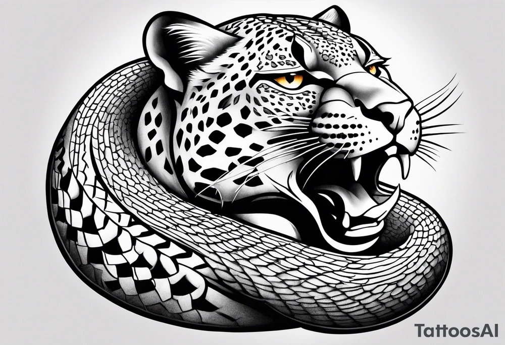 leopard snake tattoo idea