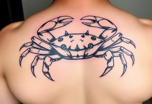 powerful majestic but vicious crab ready to defend or attack proudly showing off that a crab is the sign of a cancer tattoo idea