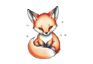 cute innocent fox tattoo idea