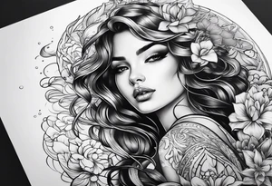 girl floating on still water
aerial view tattoo idea