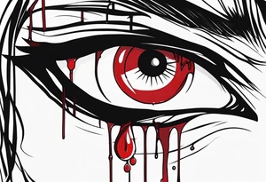 Bloody tears flow from Alucard's one
 eye in Hellsing tattoo model tattoo idea