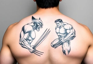 Marvels Wolverine fighting the incredible hulk tattoo idea