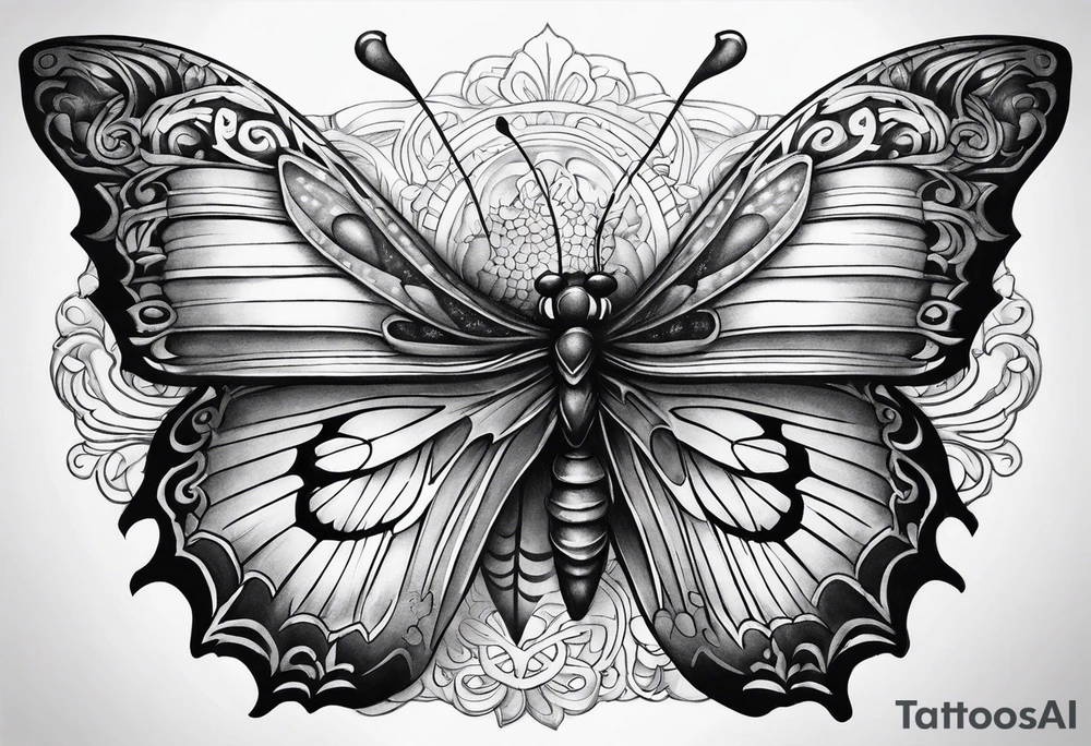 Warrior butterfly tattoo idea