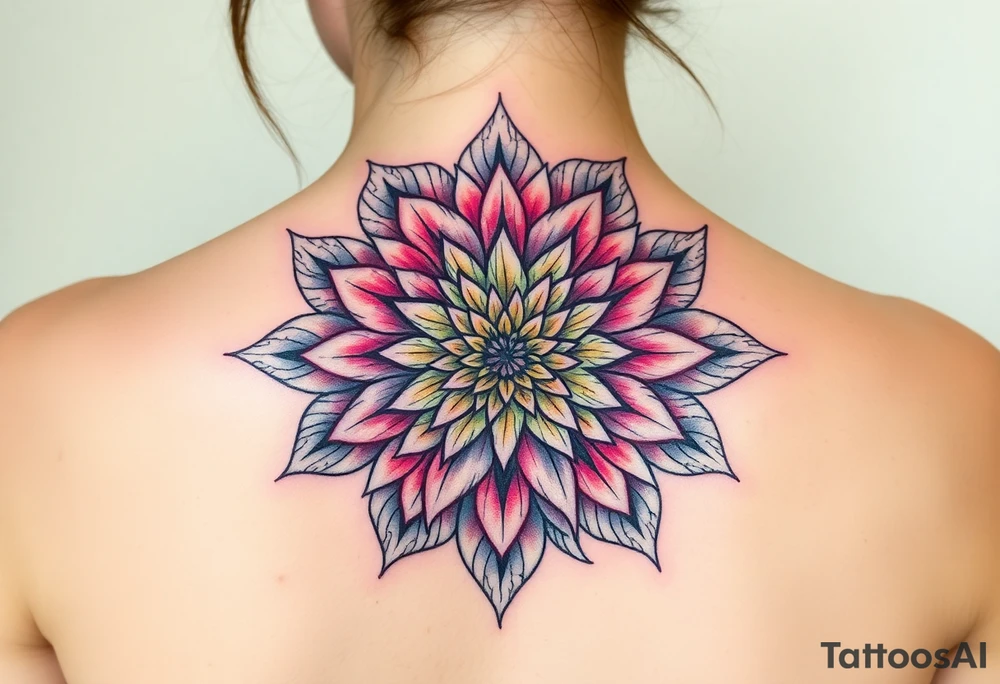Dahlia mandala tattoo idea