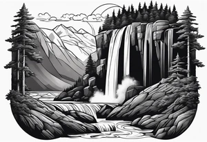 A sleeping giant from the Canadian folklore the sleeping giant sleeping under a waterfall tattoo idea