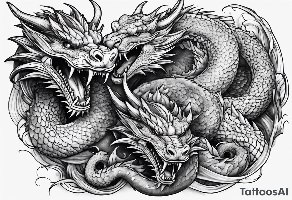 roaring dragons tattoo idea