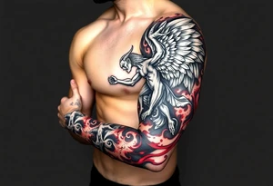 Devil, angel, hell, heaven tattoo idea