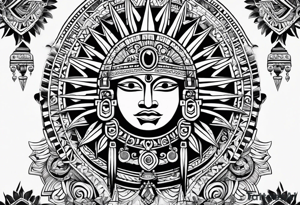 Sun in the style of the inca (inti) tattoo idea