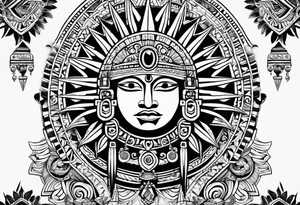 Sun in the style of the inca (inti) tattoo idea