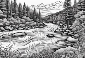 Peace sign with river 
Peace like a river. It is well tattoo idea