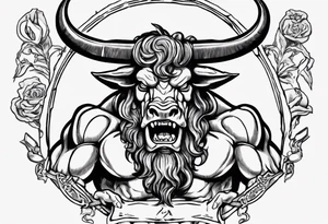 minotaur holding a labris tattoo idea