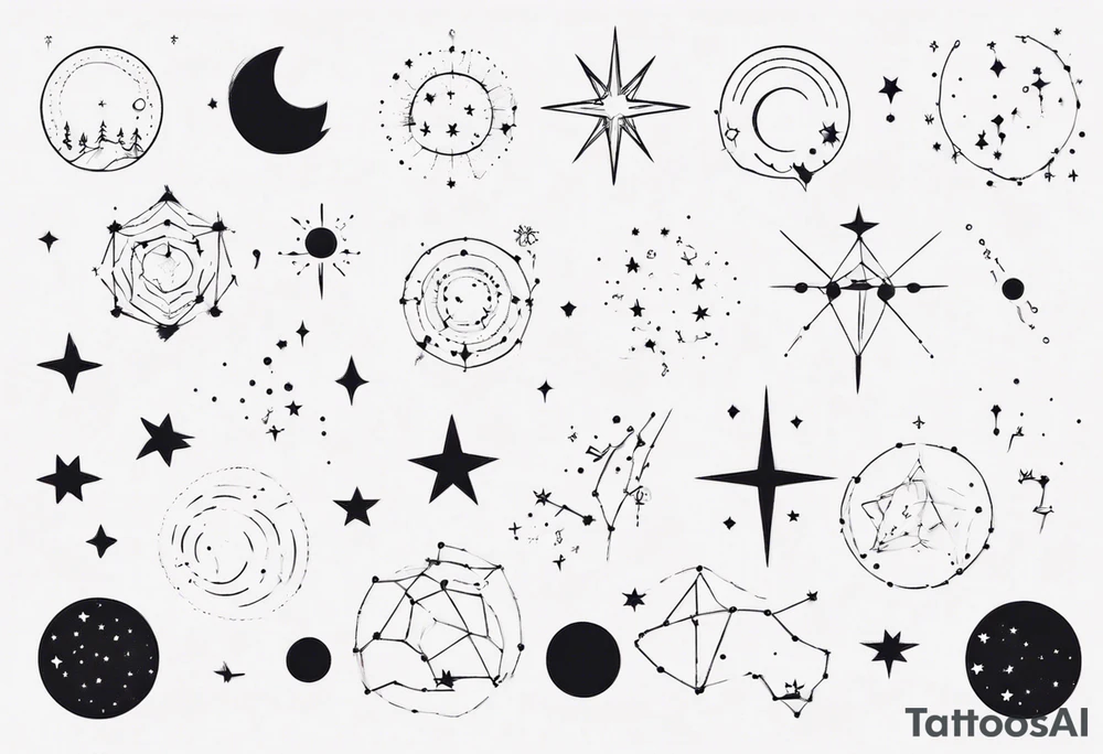 Constellation in the night sky tattoo idea