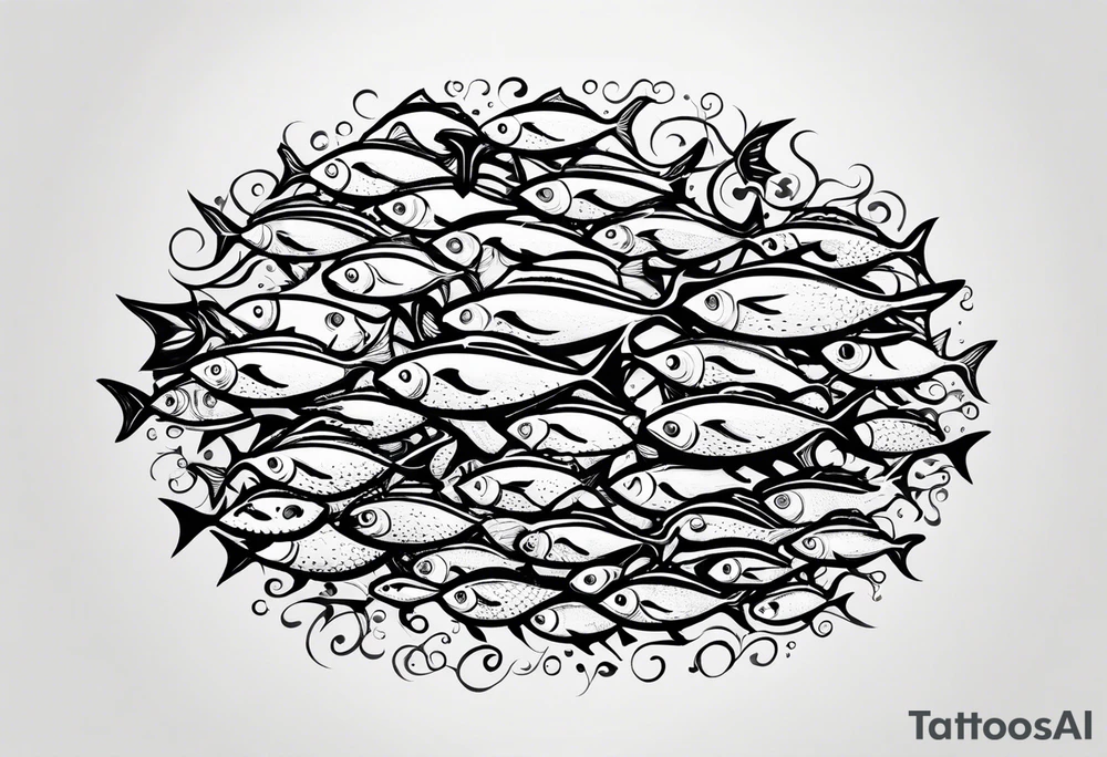 Shoal of small fish tattoo idea