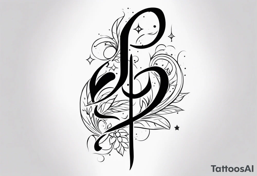 Thin vertical caligraphy of میلاد کیمیا tattoo idea