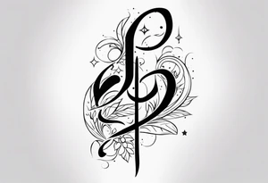 Thin vertical caligraphy of میلاد کیمیا tattoo idea