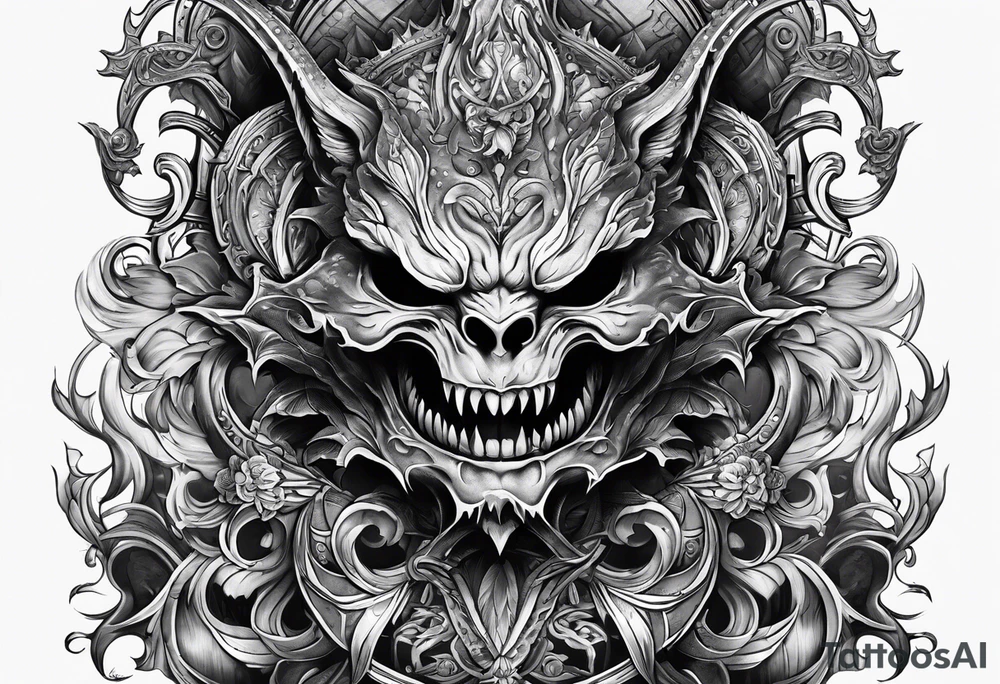 scary nemesis trying to kill tattoo idea