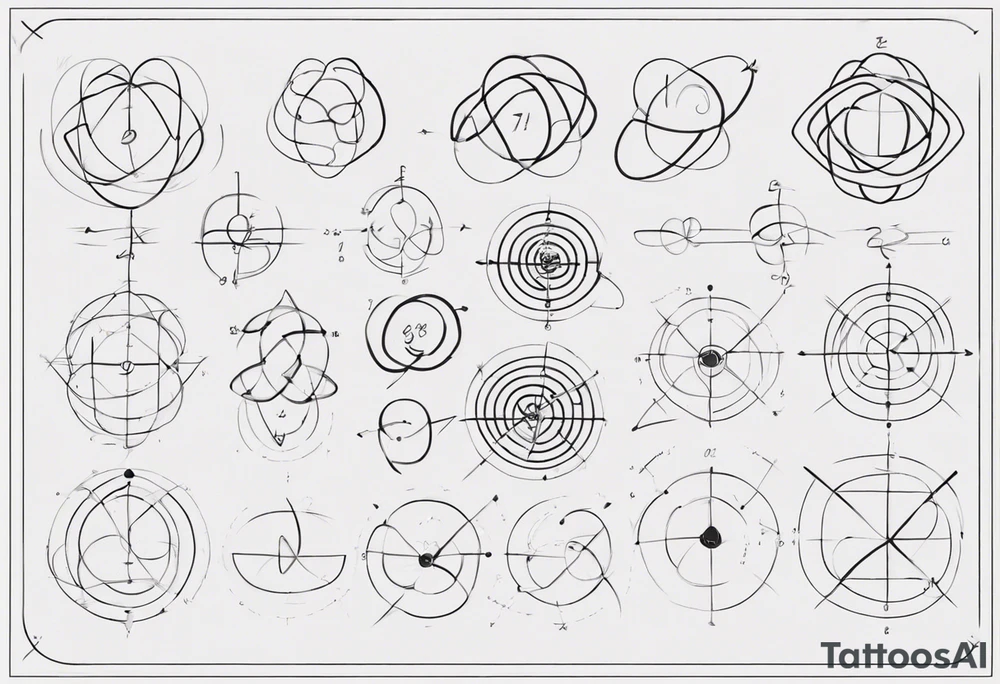 The mathematical friendship graph from graph theory that is cute, shape it like a 6,1 prime knot tattoo idea