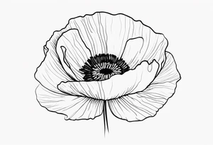 simple outline tatoo, face, poppy, word tattoo idea