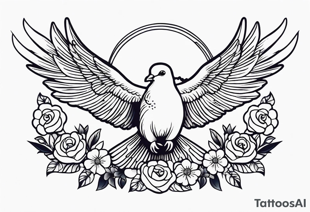 dove

vintage tattoo style old school traditional bold color simple with flowers surrounded tattoo idea