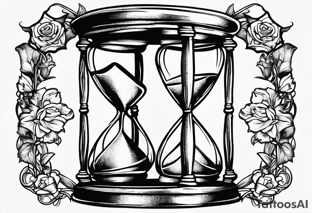 carpe diem hour glass that represent kid adult old tattoo idea